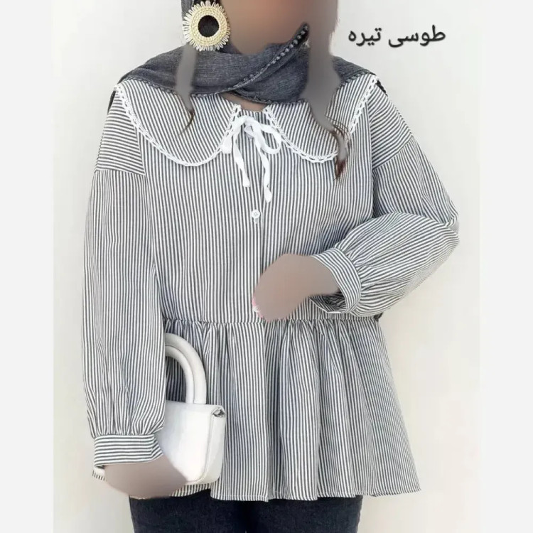 شومیز یقه BB نخی خارجی زنانه فری سایز 36 تا 46
