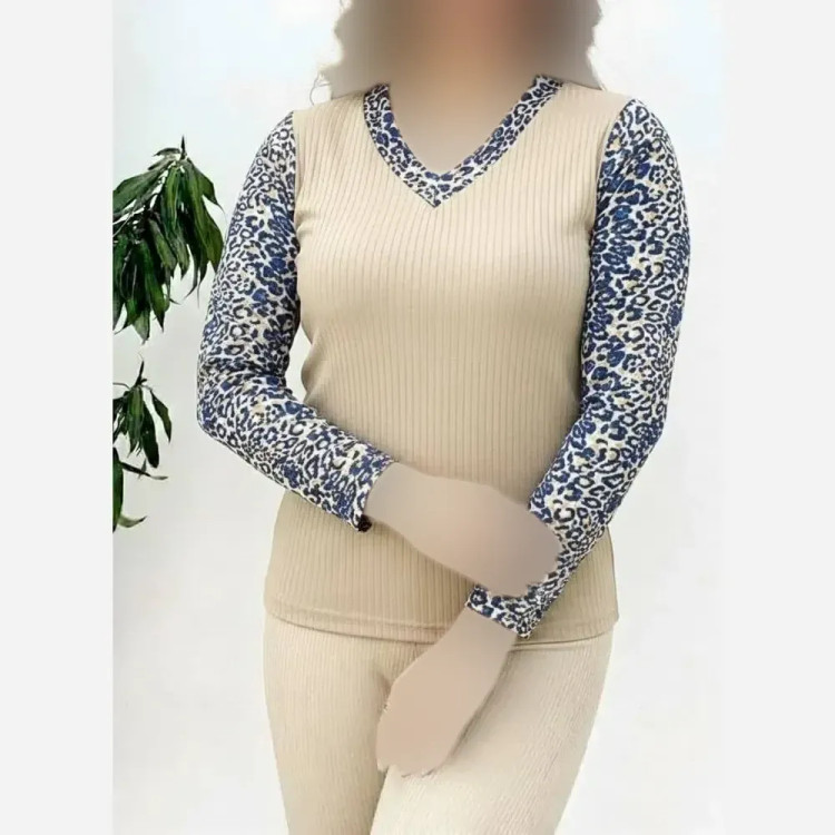 بلوز زنانه مدل بهکامه جنس فانریپ کش یقه گرد فری سایز 36 تا 44