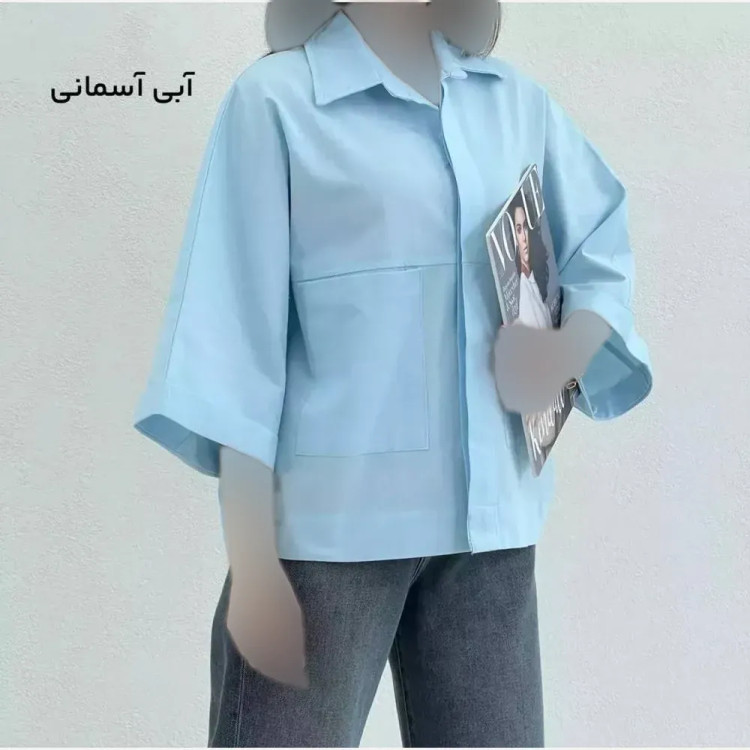 شومیز باکسی دوجیب مدل دلبهار جنس لینن پنبه فری سایز 38 تا 46