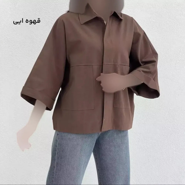 شومیز باکسی دوجیب مدل دلبهار جنس لینن پنبه فری سایز 38 تا 46
