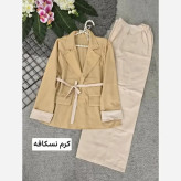 کت و شلوار زنانه مدل تندیس جنس لنین نچرال فری سایز 36 تا 46