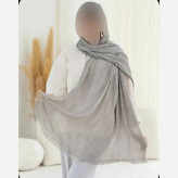 شال پلیسه لمه دار دور ریش زنانه ابعاد 75 در 175 سانتی متر