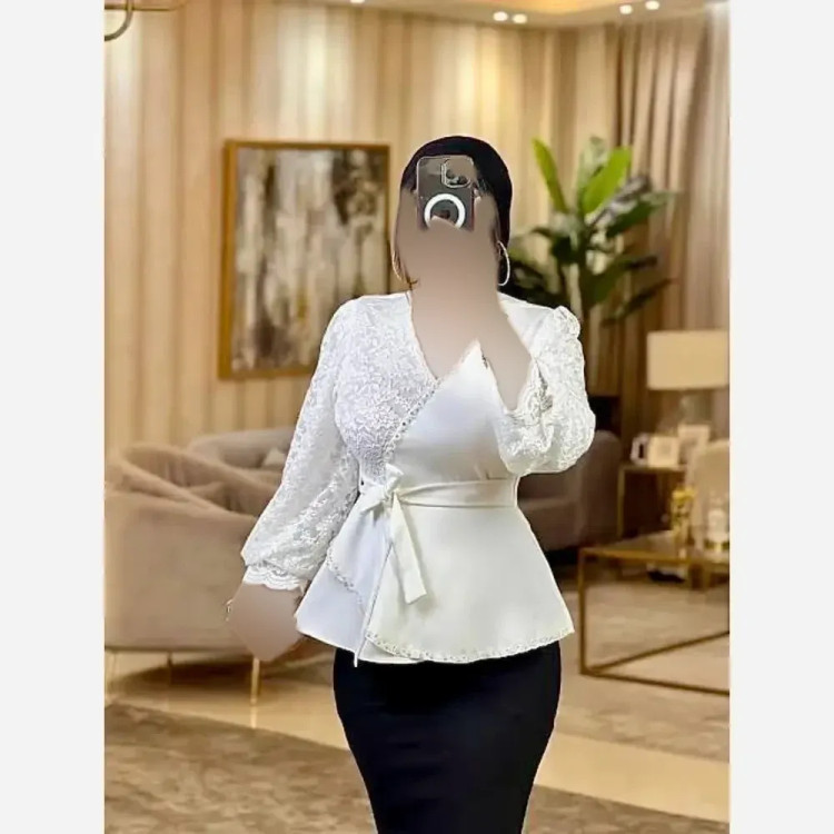 کت زنانه مجلسی مازراتی با خرجکار گیپور و جواهردوزی سایز 40 تا 52
