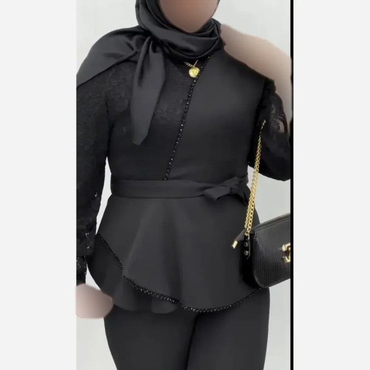 کت زنانه مجلسی مازراتی با خرجکار گیپور و جواهردوزی سایز 40 تا 52