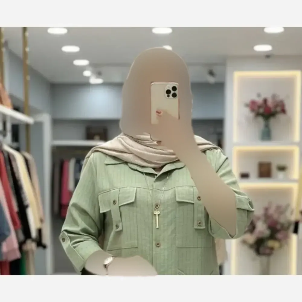 شومیز مانتویی زنانه مدل مهنا جنس شانتون دیپلمات جیب دار