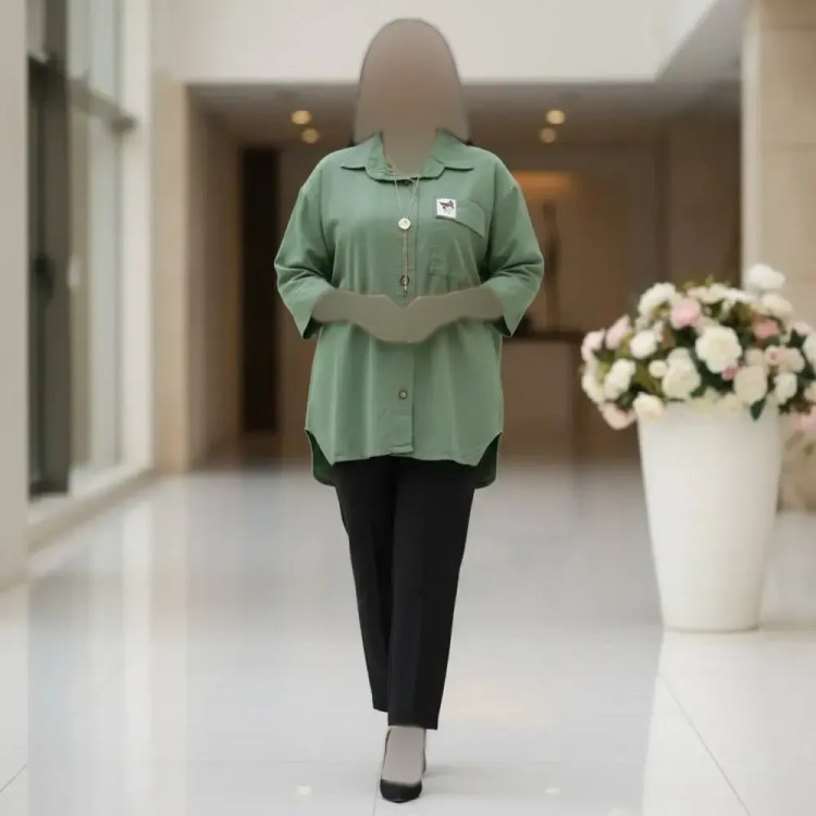 شومیز مانتویی لنین وارداتی فری سایز مدل کرومی رنگبندی متنوع