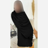 شال پلیسه لبه عدسی مشکی قواره بزرگ 175 در 75 سانتیمتر