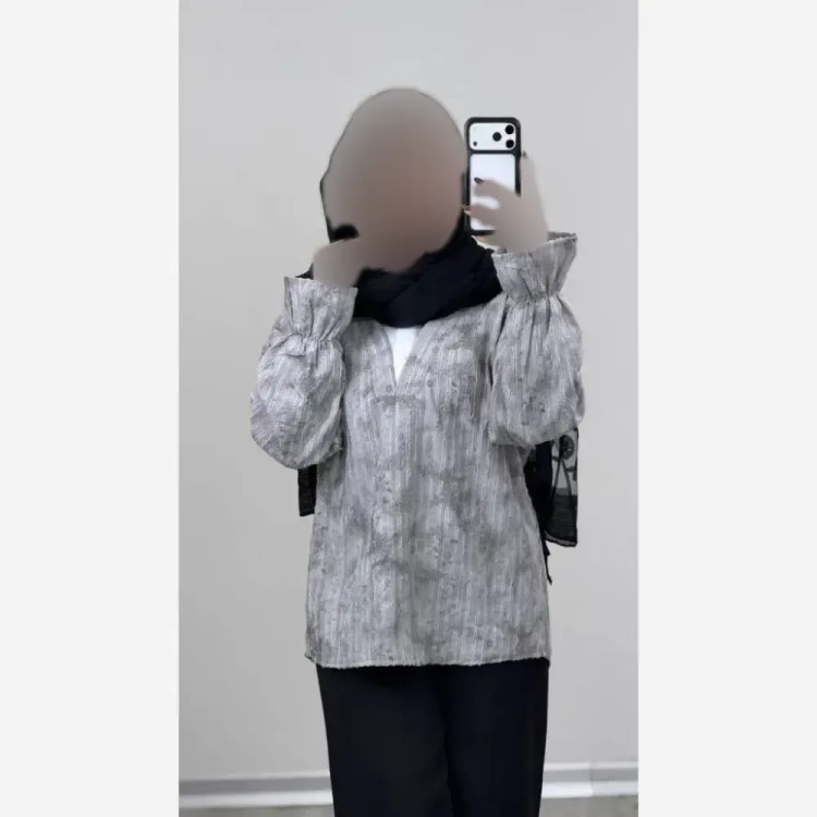 شومیز زنانه مدل پری ماهی جنس شانتون فری سایز 38 تا 46