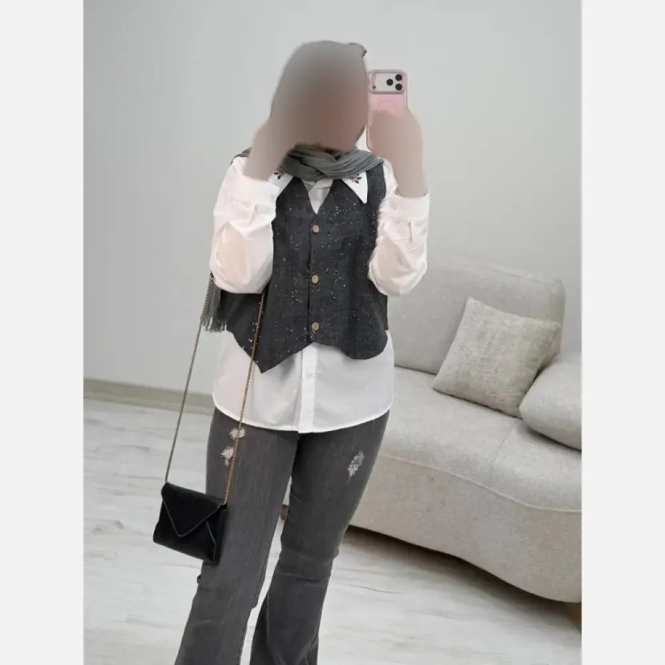 ست وست و شومیز زنانه مدل ستایش جنس داکرون و شانتون فری سایز 38 تا 46