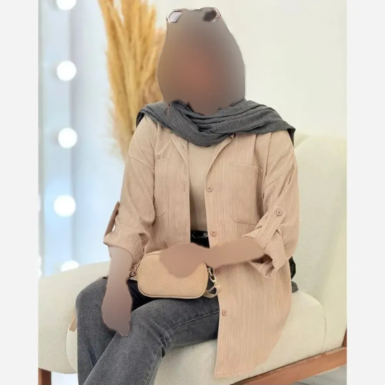 شومیز زنانه مدل تبسم دوجیب جنس کراش درجه یک فری سایز تا 46