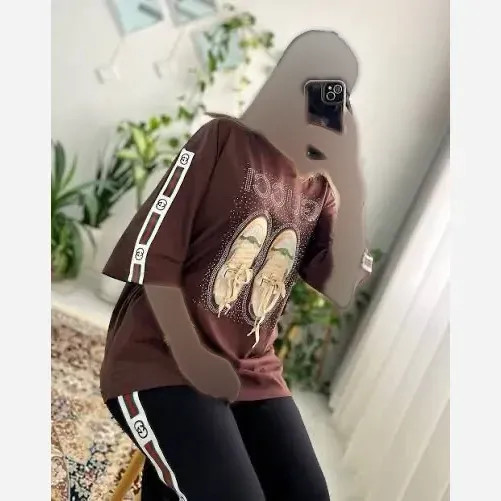 ست تیشرت و شلوار زنانه جنس دورس گلکسی فری سایز 36 تا 48