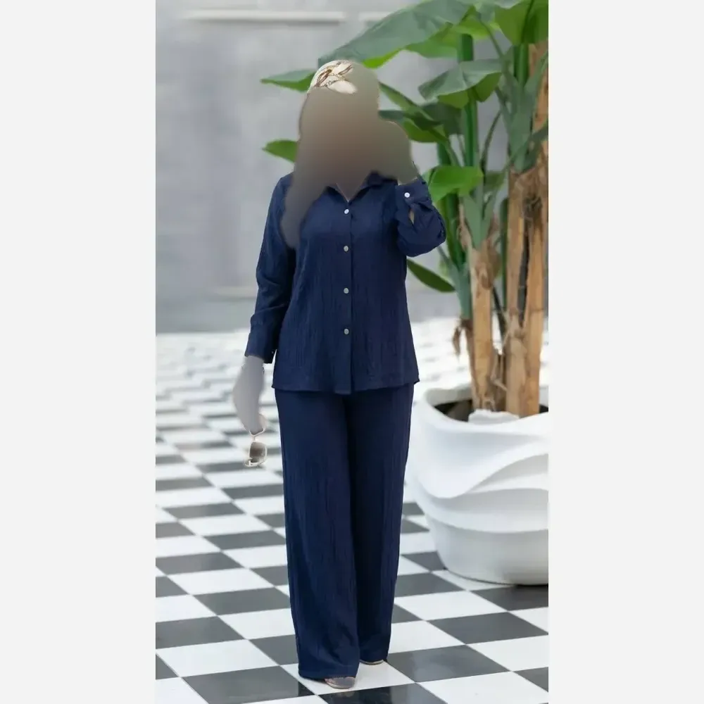 ست شومیز و شلوار زنانه جنس بامبو خنک و لطیف سایزبندی 38 تا 44