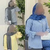 شومیز نخی خنک تابستانه زنانه فری سایز مدل شیما