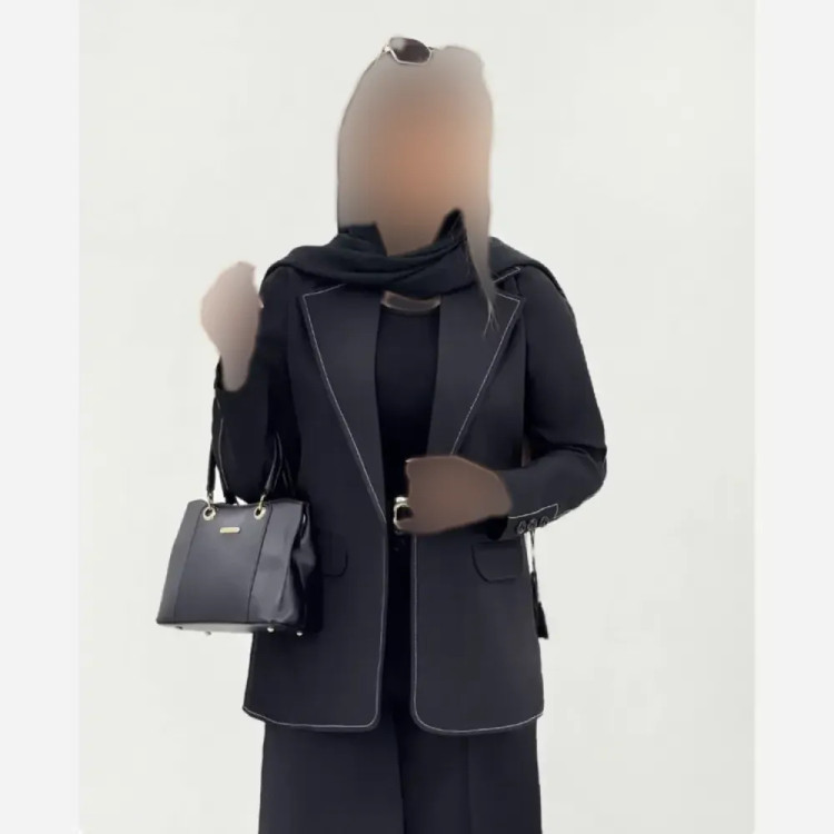 کت تک زنانه کرپ مازراتی مدل جیران با دوخت مزونی در دو رنگ مشکی و سفید