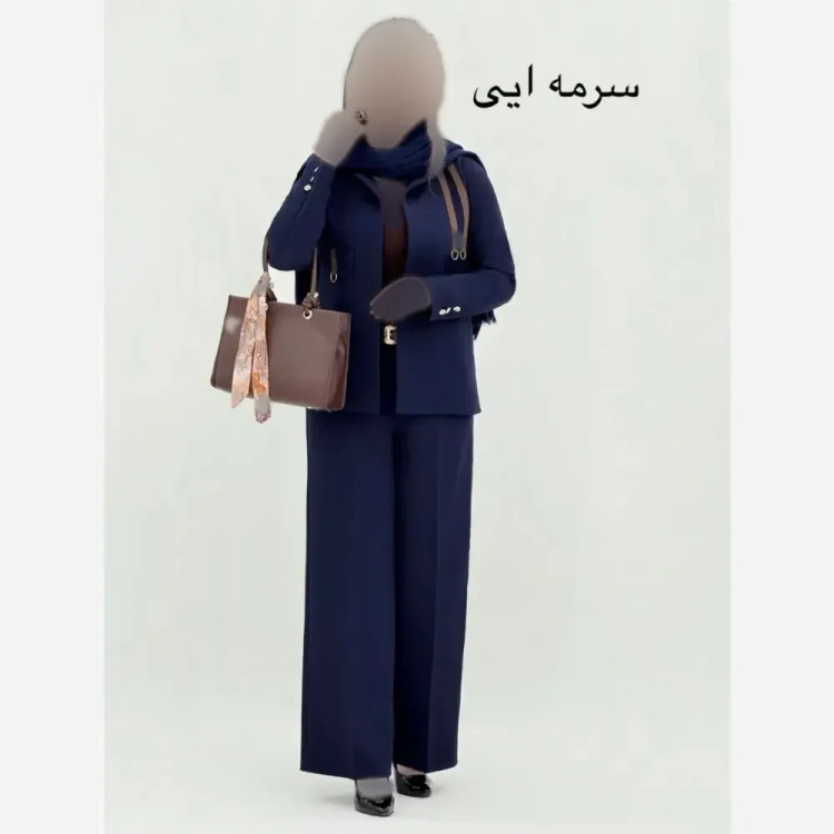 کت و شلوار زنانه مدل بهار جنس کرپ مازراتی با شلوار بگ