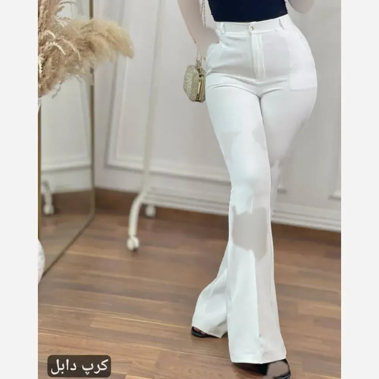 شلوار دمپا گشاد بوتکات زنانه جنس کرپ دابل ترک سایز 38 تا 52