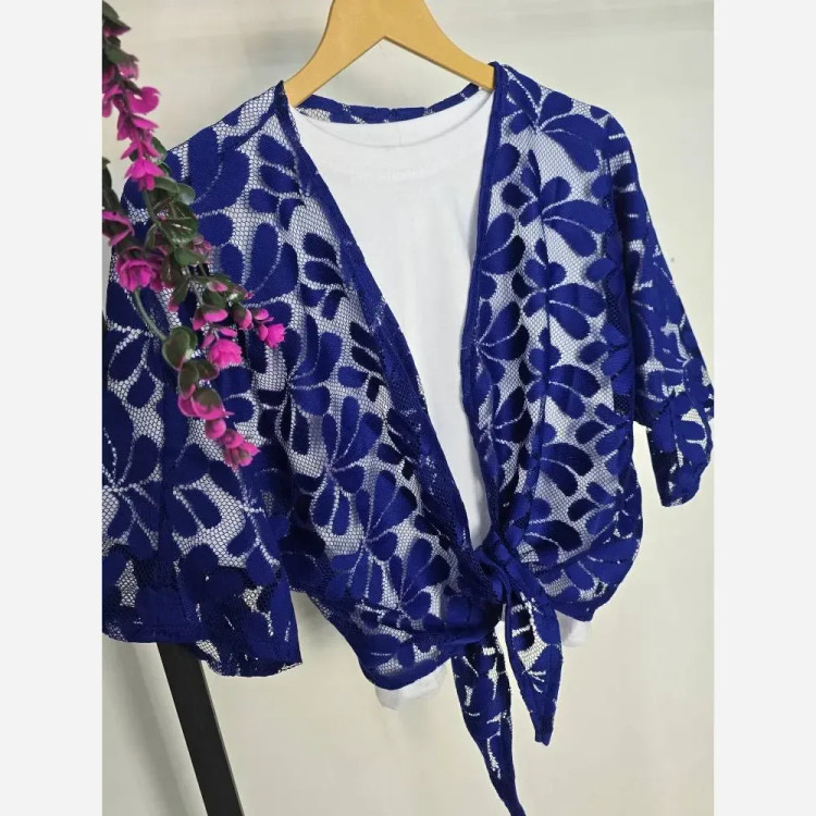 ست دو تیکه زنانه مدل السا شامل رویه تور دانتل و تیشرت ویسکوز فری سایز 36 تا 46