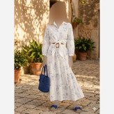 ست شومیز و دامن زنانه جنس کرپ طرحدار نرم فری سایز