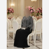 پیراهن ماکسی مجلسی زنانه مدل نازنین جنس کرپ دالقیچ رنگ مشکی