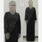 پیراهن ماکسی مجلسی زنانه مدل تندیس جنس کرپ دالقیچ رنگ مشکی