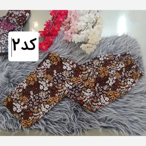 شلوار زنانه نخی قد 100 فری سایز مدل گلی خنک و راحت