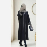 مانتو زنانه مازراتی گلدوزی شده فری سایز مشکی