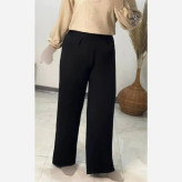 شلوار بگ زنانه پارچه مازراتی مشکی قد 100 سایز L تا 2XL