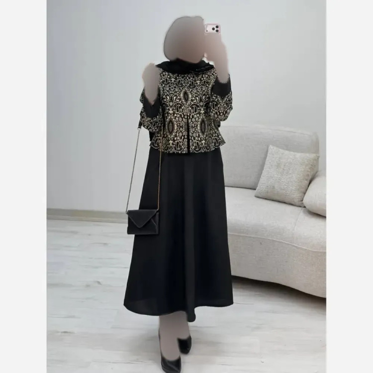 ست کت و سارافون زنانه مدل هما جنس پرشیا و تافته فری سایز 38 تا 46