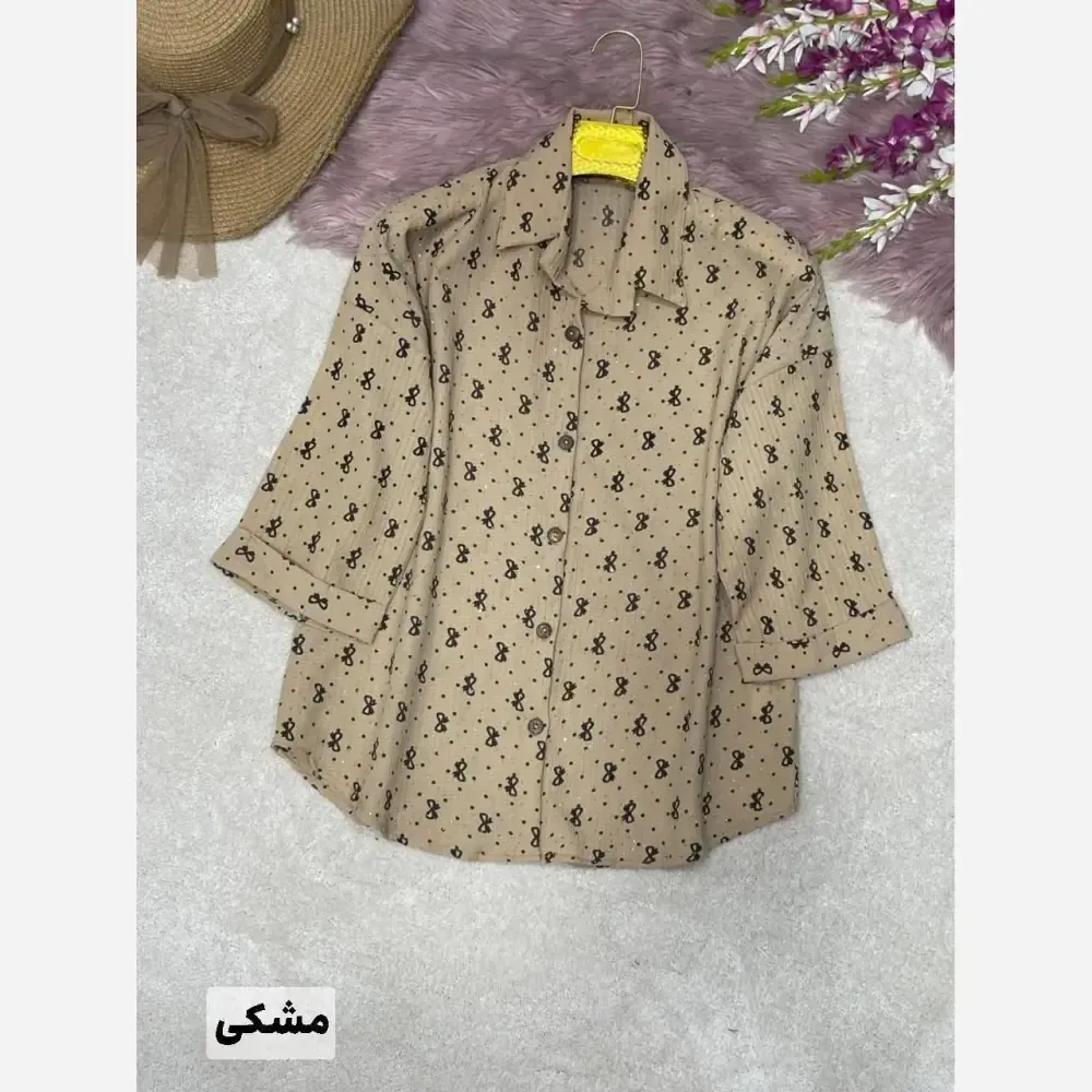 شومیز عروسکی پاپیون جنس کراش ایوا فری سایز 38 تا 46