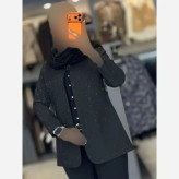 کت مجلسی زنانه مدل نگین ستاره جنس مازراتی رنگ مشکی سایز بزرگ