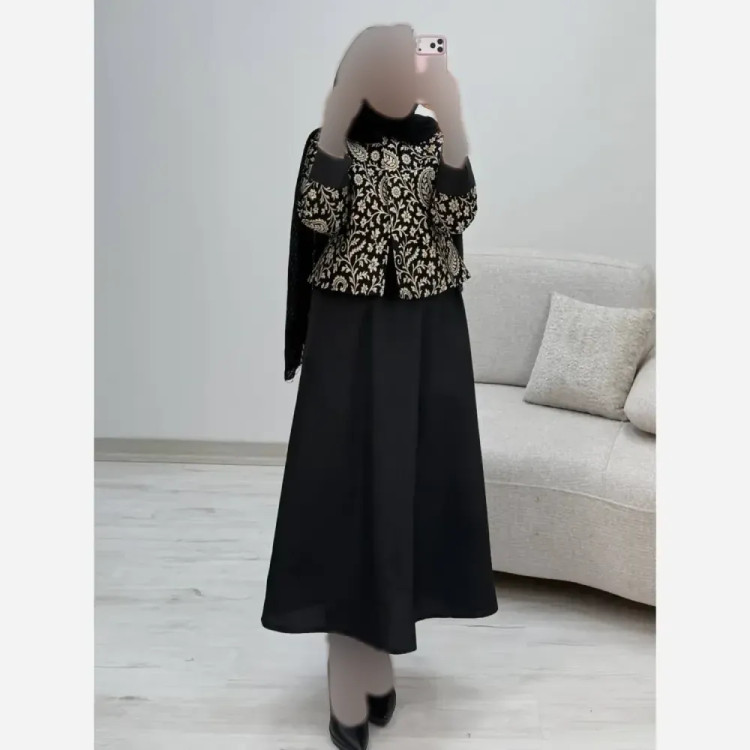 ست کت و سارافون زنانه مدل هما جنس پرشیا و تافته فری سایز 38 تا 46