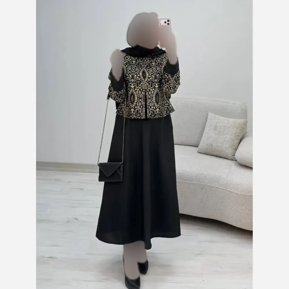 ست کت و سارافون زنانه مدل هما جنس پرشیا و تافته فری سایز 38 تا 46