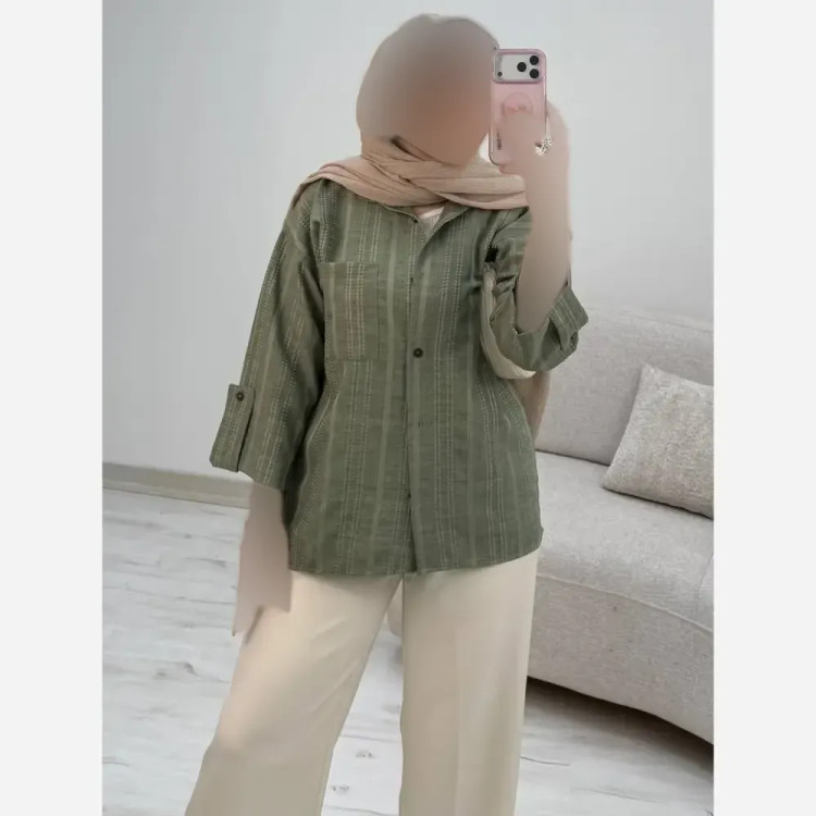 شومیز زنانه مدل مینو جنس شانتون کوک دوزی فری سایز 38 تا 46