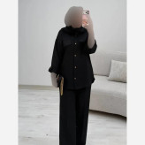 شومیز زنانه مشکی مدل محرمی جنس صوفیا فری سایز 38 تا 46