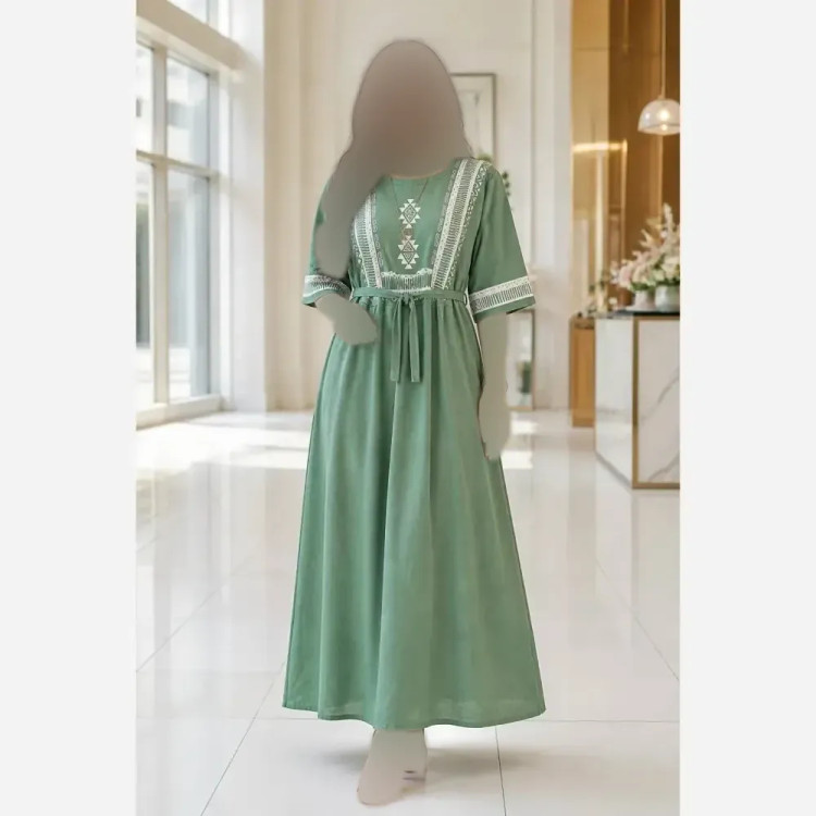 پیراهن ساحلی نخی طرح سرخپوستی فری سایز 38 تا 48