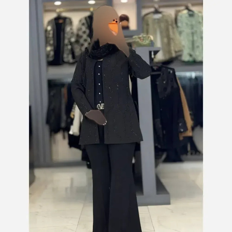 مانتو مجلسی زنانه مدل شیدا جنس کرپ مازراتی درجه یک رنگ مشکی سایز بزرگ