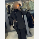 مانتو مجلسی زنانه مدل شیدا جنس کرپ مازراتی درجه یک رنگ مشکی سایز بزرگ