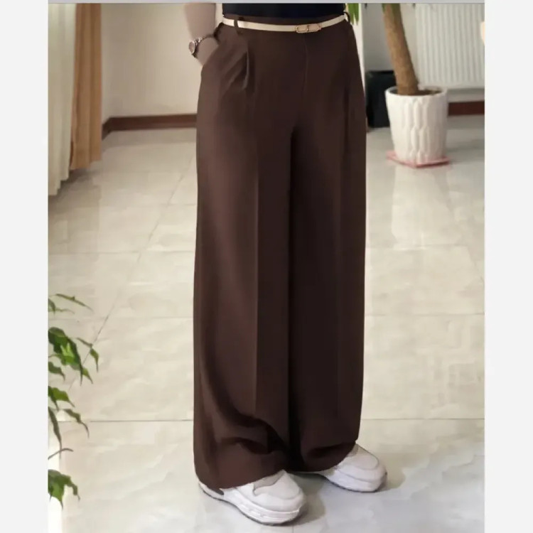 شلوار زنانه کرپ مورگان دمپا ریزشی مجلسی و روزمره پشت کش دار