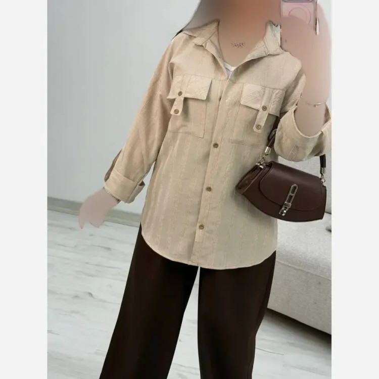 شومیز زنانه شانتون مدل جیب صلیبی فری سایز 38 تا 46