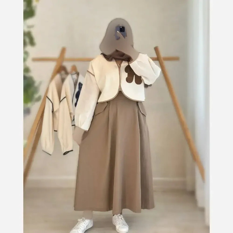 ست کت و دامن زنانه مدل خرسی جنس لینن درجه یک