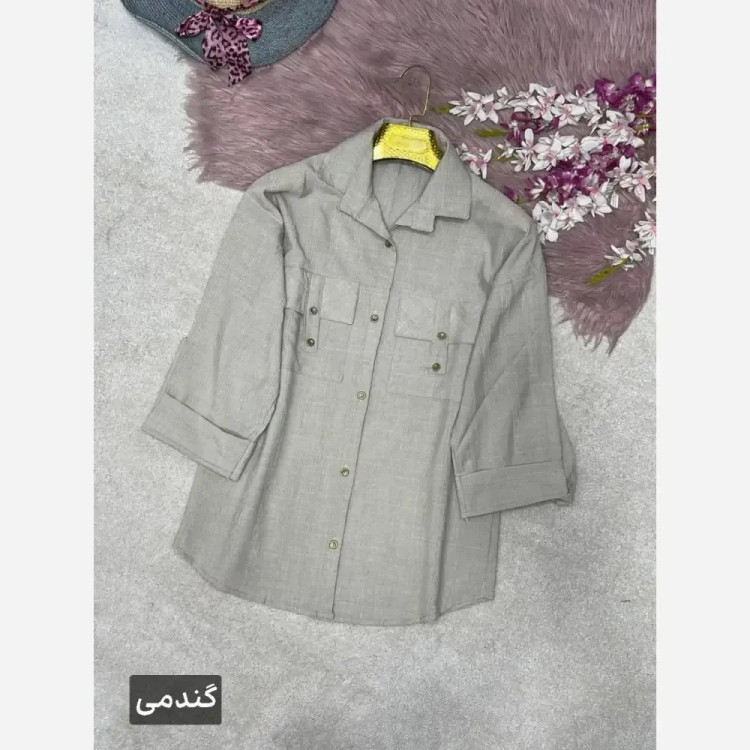 شومیز زنانه شانتون مدل جیب صلیبی فری سایز 38 تا 46