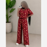 ست تیشرت و شلوار راحتی زنانه نخی فری سایز 38 تا 48