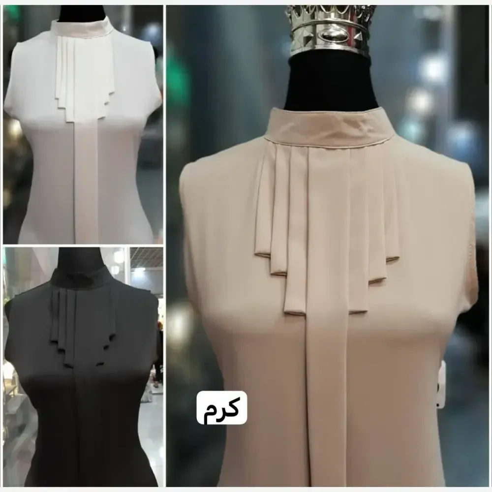 تاپ زنانه یقه دیپلمات جنس الیزه مصری اعلا سایزبندی 40 تا 52