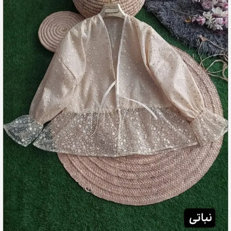 مانتو عروسکی زنانه تور اکلیلی آستردار فری سایز