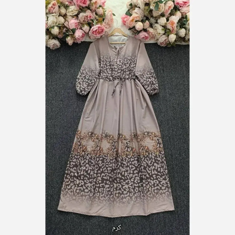 پیراهن ساحلی زنانه طرح پلنگی جنس بوگاتی فری سایز