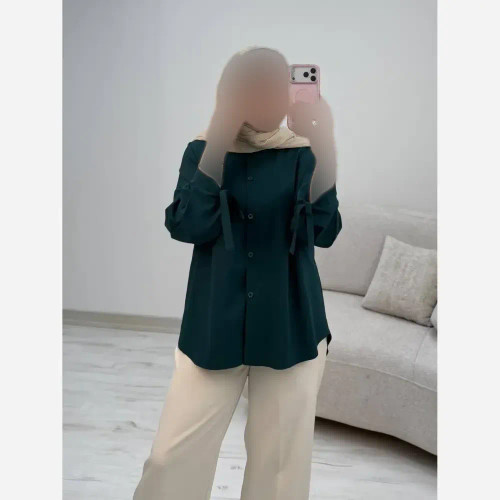 شومیز گره ای ساحل جنس کرپ بوگاتی فری سایز 38 تا 48