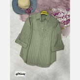 شومیز گره ای ساحل جنس کرپ بوگاتی فری سایز 38 تا 48