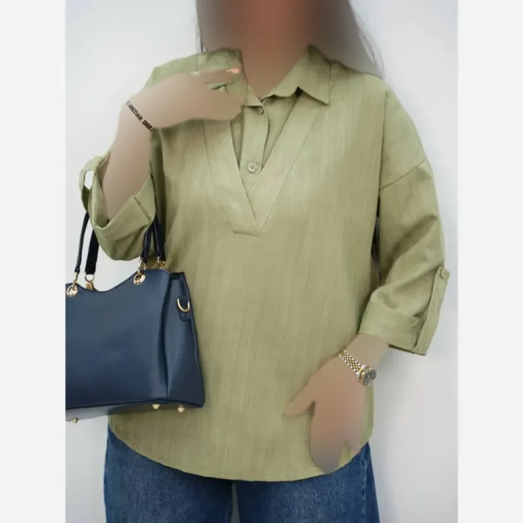 شومیز گره ای ساحل جنس کرپ بوگاتی فری سایز 38 تا 48