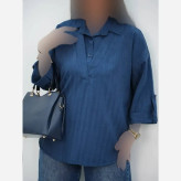 شومیز گره ای ساحل جنس کرپ بوگاتی فری سایز 38 تا 48
