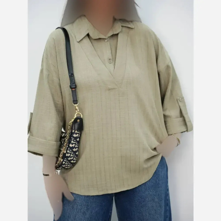 شومیز گره ای ساحل جنس کرپ بوگاتی فری سایز 38 تا 48